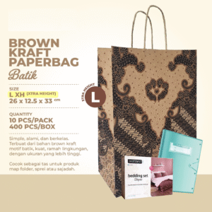 paperbag kraft polos L-XH 26x12.5x33 cm