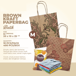 paperbag kraft polos M 20x10x25 cm