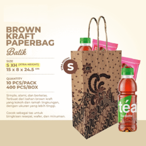 paperbag kraft polos S-XH 15x8x24.5 cm