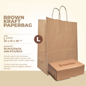 paperbag kraft polos l 25x15x29 cm