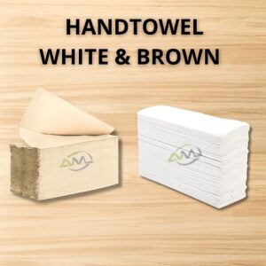 Tisu Hand Towel White & Brown